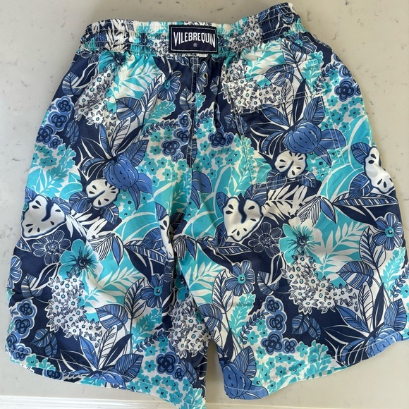 Vilebrequin Kids Swim Trunks - Blue and White - Picture 4 of 7